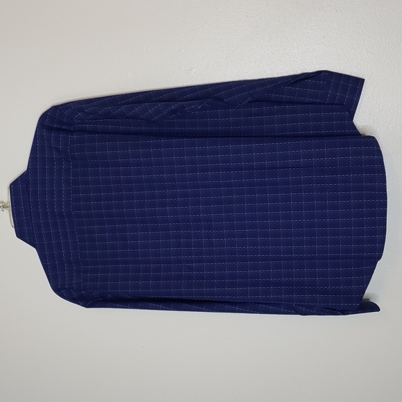 NEW Quieti Mens Dobby Plaid Flip Cuff Fine Cotton Shirt Med Dress Luxurious - Picture 10 of 15